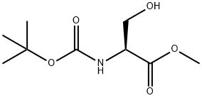 N-(tert-ブトキシカルボニル)-L-セリンメチル 化学構造式