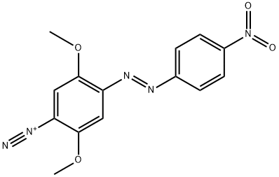 2,5-ジメトキシ-4-[(4-ニトロフェニル)アゾ]ベンゼンジアゾニウム 化学構造式