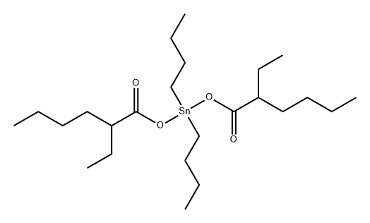 ジブチルビス(2-エチルヘキサノイルオキシ)スタンナン 化学構造式