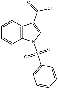 1-(フェニルスルホニル)-1H-インドール-3-カルボン酸 化学構造式