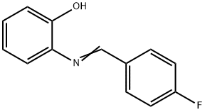N-(4-フルオロベンジリデン)-2-ヒドロキシベンゼンアミン 化学構造式