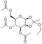 1,2-O-(1-乙氧基亚乙基)-BETA-D-吡喃甘露糖三乙酸酯 结构式