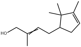 2-メチル-4-(2,2,3-トリメチル-3-シクロペンテン-1-イル)-2-ブテン-1-オール 化学構造式