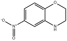 3,4-ジヒドロ-6-ニトロ-2H-ベンゾ[1,4]オキサジン 化学構造式