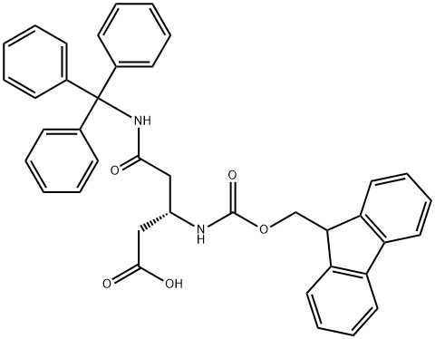 (3S)-3-(9H-Fluoren-9-ylmethoxycarbonylamino)-5-oxo-5-[tri(phenyl)methylamino]pentanoic acid Struktur