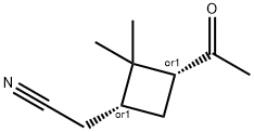 (1S,3S)-3-ACETYL-2,2-DIMETHYLCYCLOBUTANE ACETONITRILE 结构式