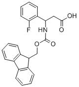 FMOC-(RS)-3-氨基-3-(2-氟苯基)-丙酸, 284492-05-3, 结构式