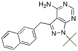 1-tert-ブチル-3-(2-ナフチルメチル)-1H-ピラゾロ[3,4-d]ピリミジン-4-アミン 化学構造式