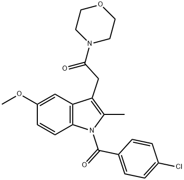 2-[1-(4-氯苯甲酰基)-5-甲氧基-2-甲基-1H-吲哚-3-基]-1-(4-吗啉基)乙酮 结构式
