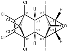 1α,2,3,4α,11,11-ヘキサクロロ-6β,7β-エポキシ-1,4,4aβ,5,6,7,8,8aβ-オクタヒドロ-1β,4β:5β,8β-ジメタノナフタレン-9-オン 化学構造式
