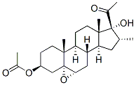 5alpha,6alpha-epoxy-3beta,17-dihydroxy-16alpha-methylpregnan-20-one 3-acetate Struktur