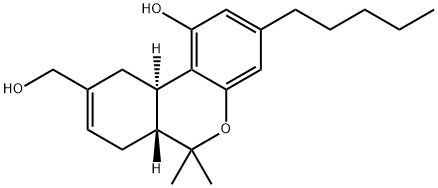 (6aR)-6aβ,7,10,10aα-テトラヒドロ-6,6-ジメチル-9-(ヒドロキシメチル)-3-ペンチル-6H-ジベンゾ[b,d]ピラン-1-オール 化学構造式