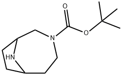3,9-Diazabicyclo[4.2.1]nonane-3-carboxylic acid, 1,1-dimethylethyl ester Structure