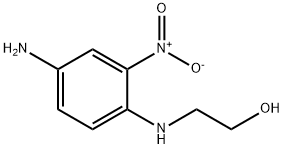 3-ニトロ-4-(2-ヒドロキシエチルアミノ)アニリン 化学構造式