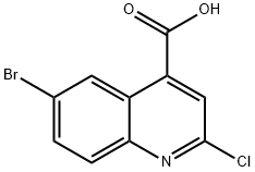 6-ブロモ-2-クロロキノリン-4-カルボン酸 化学構造式