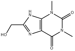 3,7-ジヒドロ-8-(ヒドロキシメチル)-1,3-ジメチル-1H-プリン-2,6-ジオン 化学構造式