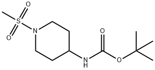 TERT-ブチル 1-(メチルスルホニル)ピペリジン-4-イルカルバメート 化学構造式