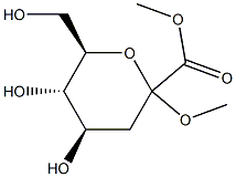 Methyl(methyl3-deoxy-D-arabino-hept-2-ulopyranosid)onate Struktur