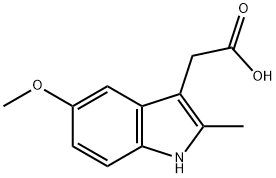 (2-メチル-5-メトキシ-1H-インドール-3-イル)酢酸 化学構造式