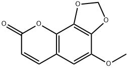 4-メトキシ-8H-1,3-ジオキソロ[4,5-h][1]ベンゾピラン-8-オン 化学構造式