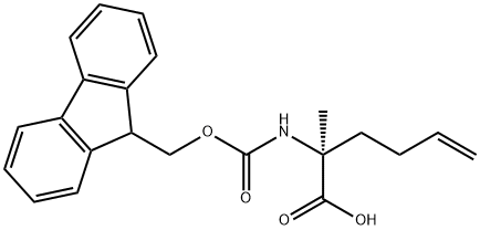 (S)-2-((((9H-フルオレン-9-イル)メトキシ)カルボニル)アミノ)-2-メチルヘキス-5-エン酸 化学構造式