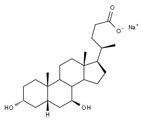 Cholan-24-oic acid, 3,7-dihydroxy-, MonosodiuM salt, (3a,5b,7b)- Structure