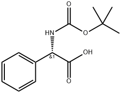 N-(tert-ブトキシカルボニル)-L-2-フェニルグリシン 化学構造式