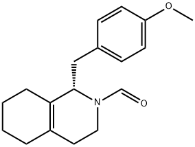(S)-3,4,5,6,7,8-hexahydro-1-[(4-methoxyphenyl)methyl](1H)-isoquinoline-2-carbaldehyde 结构式