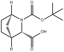 (1R,3S,4S)-N-叔丁氧羰基-2-氮杂双环[2.2.1]庚烷-3-羧酸 结构式