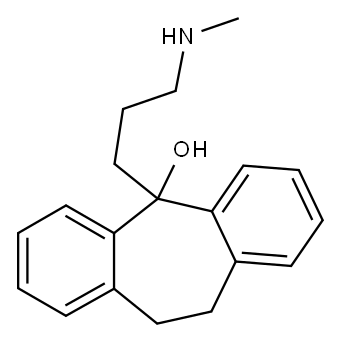 10,11-dihydro-5-[3-(methylamino)propyl]-5H-dibenzo[a,d]cyclohepten-5-ol Struktur