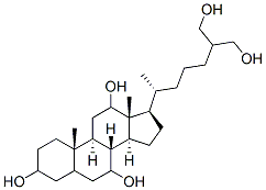 5α-コレスタン-3α,7α,12α,26,27-ペンタオール 化学構造式