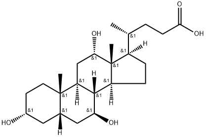 3α,7β,12α-トリヒドロキシ-5β-コラン-24-酸 化学構造式