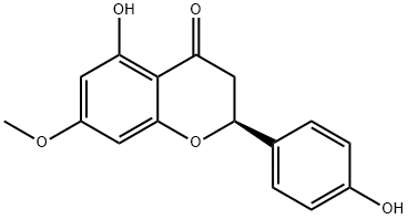 (S)-2,3-ジヒドロ-5-ヒドロキシ-2-(4-ヒドロキシフェニル)-7-メトキシ-4H-1-ベンゾピラン-4-オン 化学構造式
