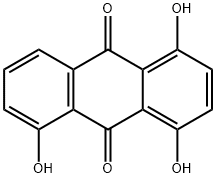 1,4,5-トリヒドロキシ-9,10-アントラセンジオン 化学構造式