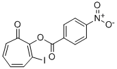 2-ヨード-7-オキソ-1,3,5-シクロヘプタトリエン-1-イル=p-ニトロベンゾアート 化学構造式
