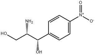 (1S,2S)-2-アミノ-1-(p-ニトロフェニル)-1,3-プロパンジオール 化学構造式