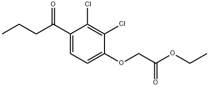 Acetic acid, [2,3-dichloro-4-(1-oxobutyl)phenoxy]-, ethyl ester Structure