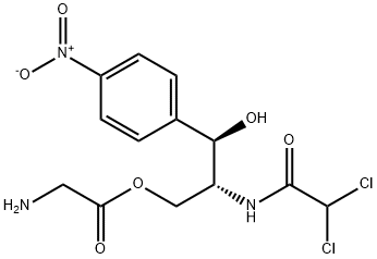 2-[(dichloroacetyl)amino]-3-hydroxy-3-(4-nitrophenyl)propyl [R-(R*,R*)]-aminoacetate Structure