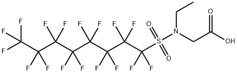 [(1,1,2,2,3,3,4,4,5,5,6,6,7,7,8,8,8-ヘプタデカフルオロオクチルスルホニル)エチルアミノ]酢酸 化学構造式