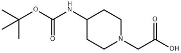 2-[4-(TERT-ブトキシカルボニルアミノ)ピペリジン-1-イル]酢酸 化学構造式
