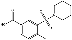 4-メチル-3-(ピペリジン-1-スルホニル)安息香酸 化学構造式