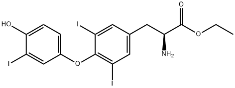 L-Tyrosine, O-(4-hydroxy-3-iodophenyl)-3,5-diiodo-, ethyl ester Structure
