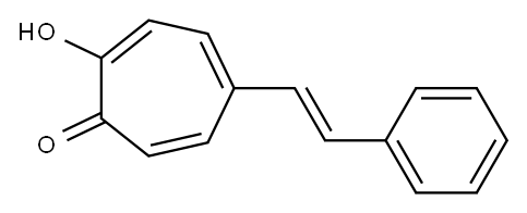 2-Hydroxy-5-styryl-2,4,6-cycloheptatriene-1-one Structure