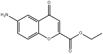 6-アミノ-4-オキソ-4H-1-ベンゾピラン-2-カルボン酸エチル 化学構造式