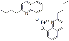 鉄(II)ビス(2-ブチルキノリン-8-オラート) 化学構造式