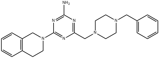 Isoquinoline, 1,2,3,4-tetrahydro-2-(4-amino-6-((4-benzyl-1-piperazinyl )methyl)-s-triazin-2-yl)- Structure