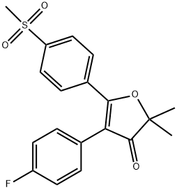 4-(4-fluorophenyl)-2,2-dimethyl-5-(4-(methylsulfonyl)phenyl)furan-3(2H)-one Structure