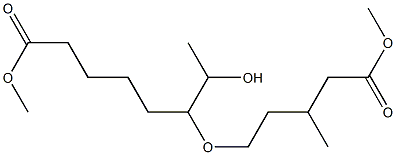 (-)-6-(3-Methyl-5-methoxy-5-oxopentyloxy)-7-hydroxyoctanoic acid methyl ester 结构式