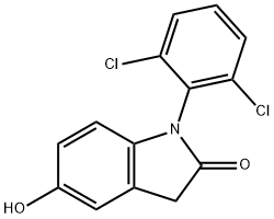 1-(2,6-Dichlorophenyl)-1,3-Dihydro-5-Hydroxy-2H-Indol-2-One Struktur