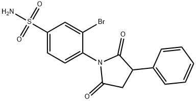 3-bromo-4-(2,5-dioxo-3-phenyl-pyrrolidin-1-yl)benzenesulfonamide 结构式